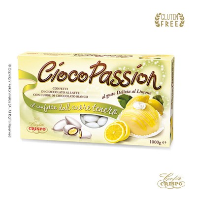 Κουφέτα Σοκολάτας Κρέμα Λεμόνι Λευκό Crispo Chocopassion 1kg