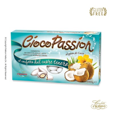 Κουφέτα Σοκολάτας Καρύδα Λευκό Crispo Chocopassion 1kg