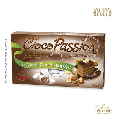 Κουφέτα Σοκολάτας Gianduja Λευκό Crispo Chocopassion 1kg