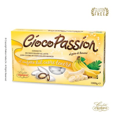 Κουφέτα Σοκολάτας Μπανάνα Λευκό Crispo Chocopassion 1kg