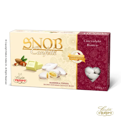 Κουφέτα Αμυγδάλου Λευκή Σοκολάτα Λευκό Crispo Snob 1kg
