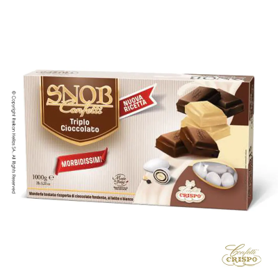 Κουφέτα Αμυγδάλου Τριπλή Σοκολάτα Λευκό Crispo Snob 1kg