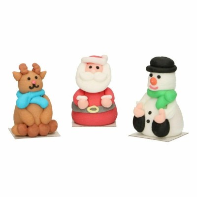 Ζαχαρωτά 3D Άγιος Βασίλης Χιονάνθρωπος και Τάρανδος x3 4cm