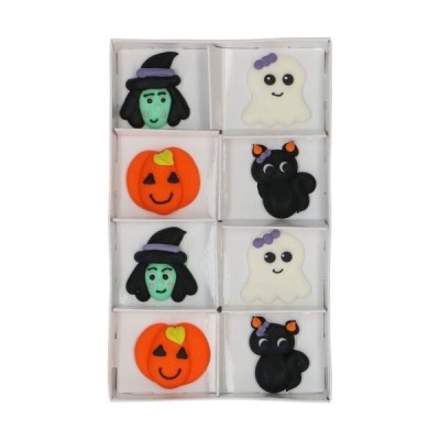 Βρώσιμα Διακοσμητικά Halloween Μάγισσα, Κολοκύθα, Φάντασμα, Μαύρη Γάτα (4 Σχέδια) x8