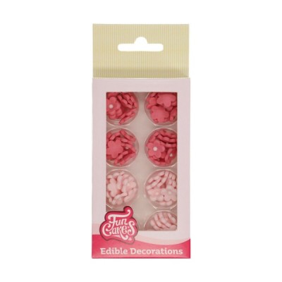 Ζαχαρωτά Ανθάκια Μίνι Ροζ-Ροζ Σκούρο 10mm x64