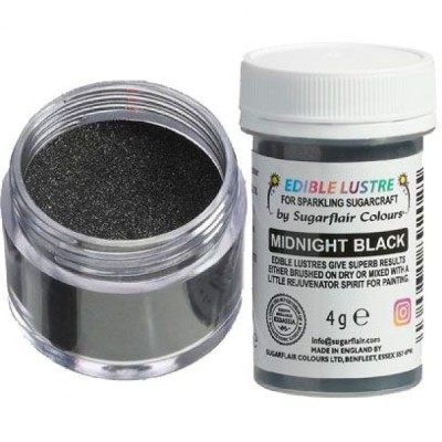 Σκόνη Χρώμα Sugarflair Μεταλλικό Μαύρο (Midnight Black) 4gr
