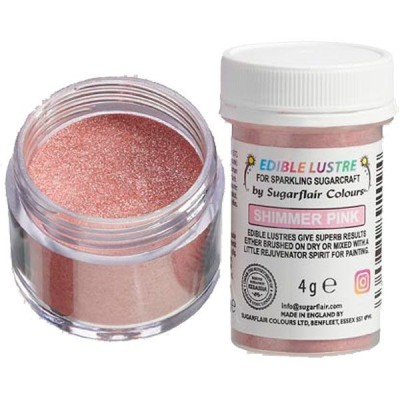 Σκόνη Χρώμα Sugarflair Μεταλλικό Ροζ (Shimmer Pink) 4gr