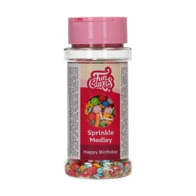 Κας Κας Sprinkle Mix Πολύχρωμο Happy Birthday 65g Funcakes