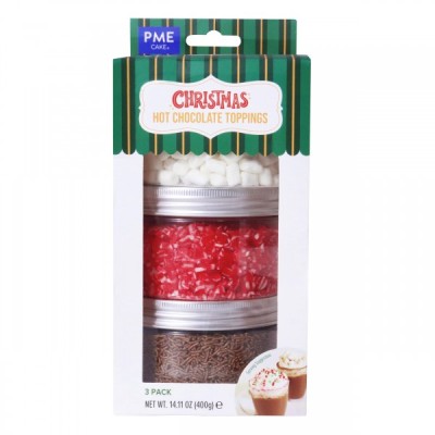 Sprinkles Kit για Ζεστή Σοκολάτα με Μίνι λευκά marshmallows, θρυμματισμένο candycane και καραμελάκι σοκολάτας 400g PME