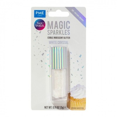 Βρώσιμο Λευκό Ιριδίζον Glitter σε νιφάδες 3g PME