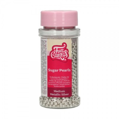 Βρώσιμες Πέρλες Ασημί Μεταλλικές 4mm Funcakes 80gr
