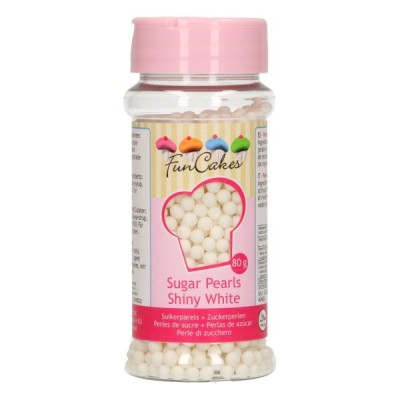 Βρώσιμες Πέρλες Λευκές Funcakes 4mm 60gr