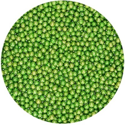 Βρώσιμες Πέρλες Πράσινες Μεταλλικές Funcakes 4mm 80gr