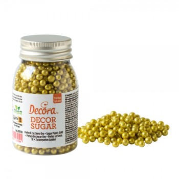 Βρώσιμες Πέρλες Μεταλλικές Χρυσές Decora 5mm 100gr