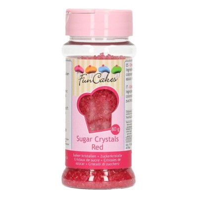 Ζάχαρη Crystal Κόκκινη Funcakes 80gr
