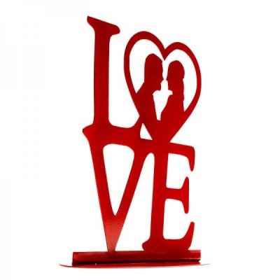 Γαμήλια Κορυφή Τούρτας "Love" Κόκκινη