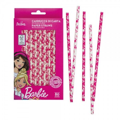 Καλαμάκια Barbie 21cm x80