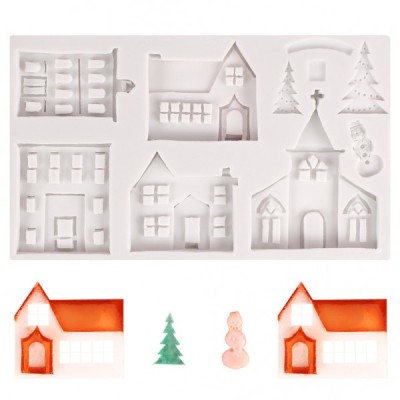 Φόρμα Σιλικόνης Χριστουγεννιάτικα Σπίτια 20x11,5x1,5εκ.