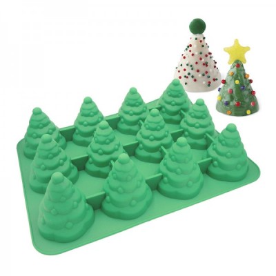Φόρμα Σιλικόνης Χριστουγεννιάτικο Δέντρο 3D (12 θέσεις) 350x265x70mm x1