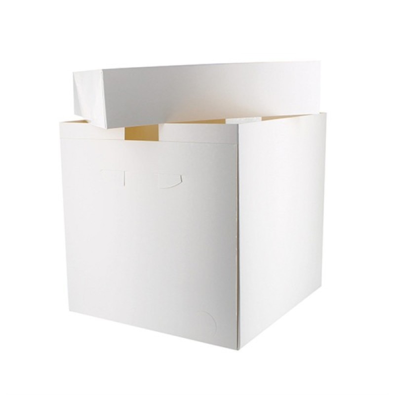 Κουτί Τούρτας Ψηλό Λευκό 25x25x25cm