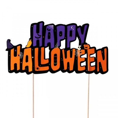 Cake Topper Επιγραφή "Happy Halloween" 115x70mm 