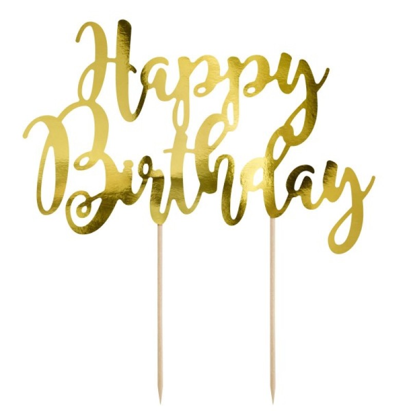 Επιγραφή "Happy Birthday" Χρυσό 20x12cm Επιγραφή "Happy Birthday" Χρυσό 20x12cm