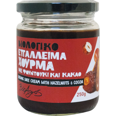 Βιολογικό Επάλειμμα Χουρμάδων με Φουντούκι & Κακάο 250g Βιοαγρός 