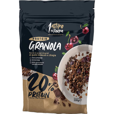 Γκρανόλα Πρωτεΐνης 20% με Brownies και Κεράσι 300g 1 Attimo In Forma