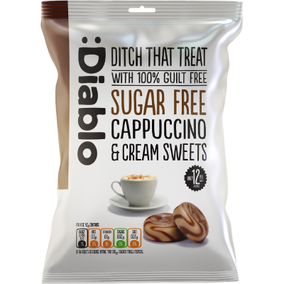 Καραμέλες με Cappuccino και Κρέμα χωρίς ζάχαρη 75g Diablo 