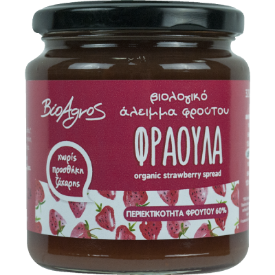 Βιολογικό Άλειμμα Φρούτου Φράουλα χωρίς ζάχαρη 320g Βιοαγρός