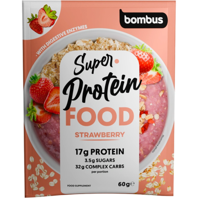 Πόριτζ Πρωτεΐνης με Φράουλα Bombus 60g Πόριτζ Πρωτεΐνης με Φράουλα Bombus 60g