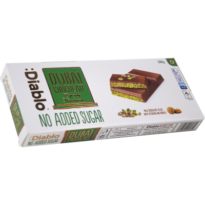 Σοκολάτα Dubai χωρίς προσθήκη ζάχαρης Diablo 200g