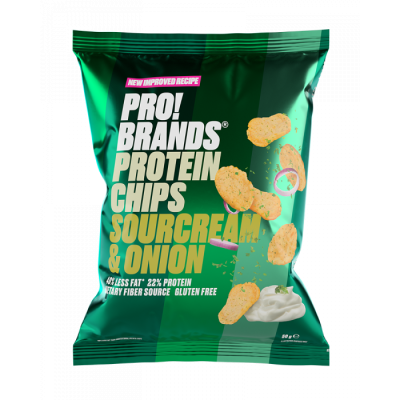 Chips Πρωτεΐνης με Sour Cream & Κρεμύδι Pro Brands 50gr