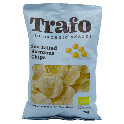 Βιολογικά Chips Ρεβυθιού Hummus με Θαλασσινό Αλάτι Trafo 75gr