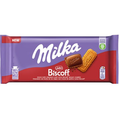 Σοκολάτα Γάλακτος με Μπισκότο Biscoff Milka 90gr