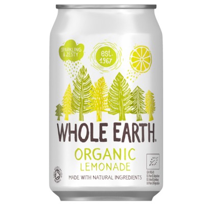 Βιολογικό Ανθρακούχο Ποτό με Λεμόνι Whole Earth 330ml