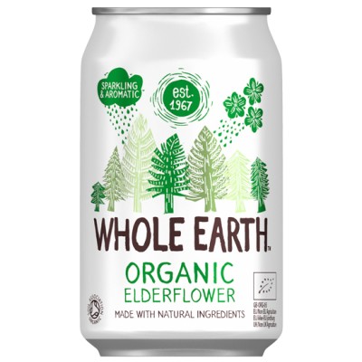 Βιολογικό Ανθρακούχο Ποτό με Σαμπούκο Whole Earth 330ml