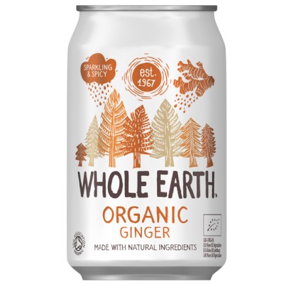 Βιολογικό Ανθρακούχο Ποτό με Τζίντζερ Whole Earth 330ml