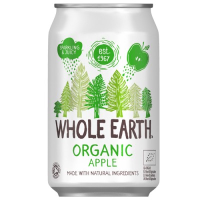 Βιολογικό Ανθρακούχο Ποτό με Μήλο Whole Earth 330ml