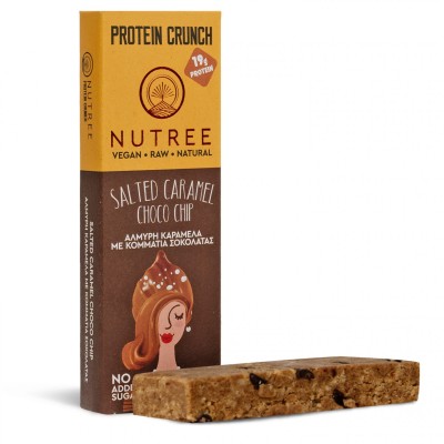 Μπάρα Πρωτεΐνης Protein Crunch Salted Caramel & Choco Chips Nutree 60gr