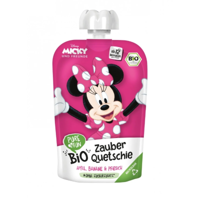 Βιολογικός Φρουτοπολτός Ανάμεικτος Minnie +12 μηνών Pure & Fun 100gr