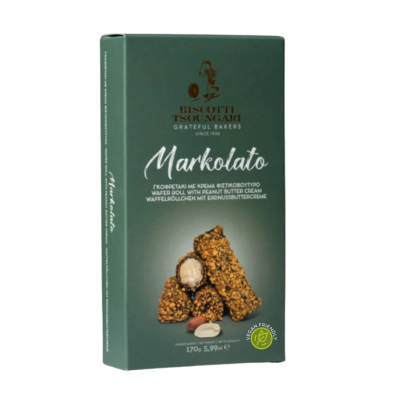 Γκοφρετάκια με Φιστικοβούτυρο Markolato Biscotti Tsoungari 170gr