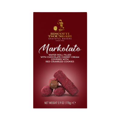 Γκοφρετάκια με Κρέμα Σοκολάτα & Κεράσι Markolato Biscotti Tsoungari 170gr