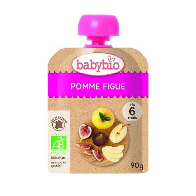 Βιολογικός Βρεφικός Πολτός Mήλο/Σύκο Babybio 90 +6 μηνών 